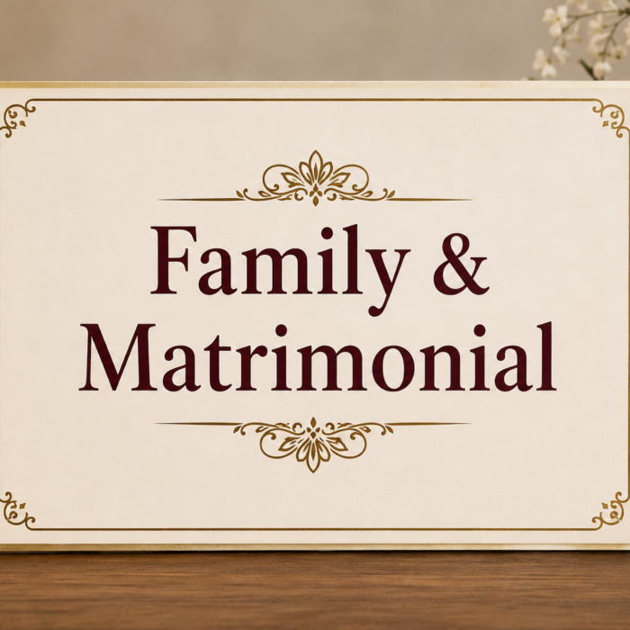 Family & Matrimonial Law: Protecting Relationships, Rights, and Legal Security